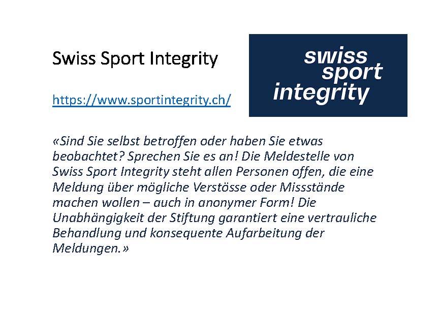 Swiss Sport Integrity Prävention